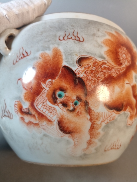 古玩陶瓷獅紋四系粥罐拍賣,當(dāng)前價格368元