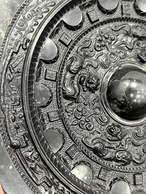 古玩銅器漢代·銅羽人瑞獸紋鏡真品鑒賞圖