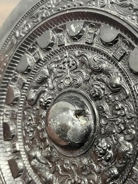 古玩銅器漢代·銅羽人瑞獸紋鏡真品鑒賞圖