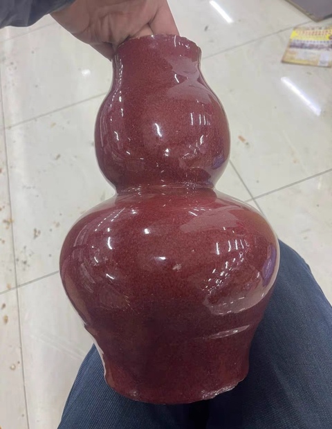 古玩陶瓷鈞紅釉葫蘆形廟頂拍賣，當(dāng)前價(jià)格6800元