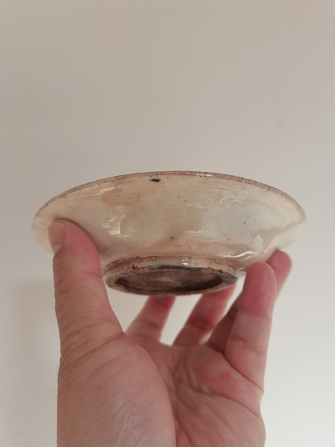 古玩陶瓷磁州窯釉下彩花卉紋折沿盤拍賣,當前價格0元