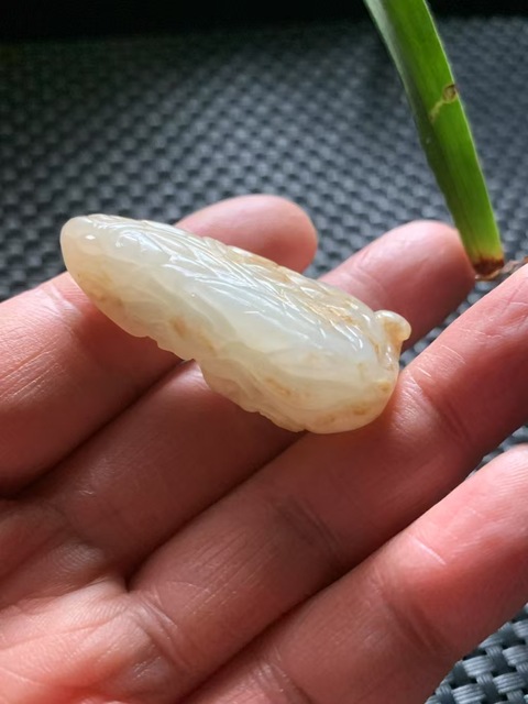 古玩玉器明末清初和田玉雕“瓜果墜”拍賣,當前價格21000元