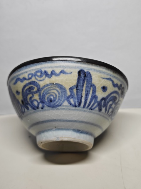 古玩陶瓷明早期青花壽山福海圖茶圓拍賣,當前價格3456元
