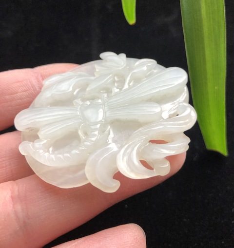 古玩玉器清代和田玉雕“蜻蜓佩”拍賣,當前價格26000元