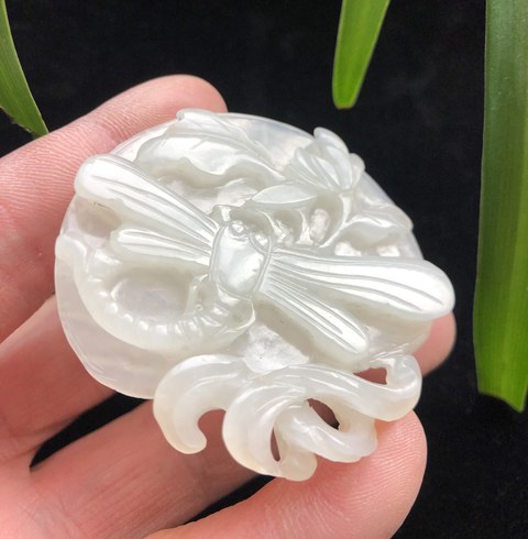 古玩玉器清代和田玉雕“蜻蜓佩”拍賣,當前價格26000元