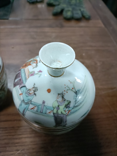 古玩陶瓷郭子儀遇仙細路糖缸一對拍賣，當前價格3888元