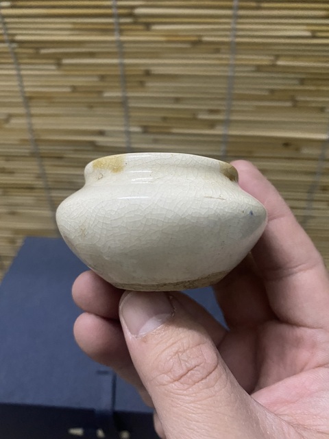 古玩陶瓷民國白釉點彩水盂拍賣,當前價格550元
