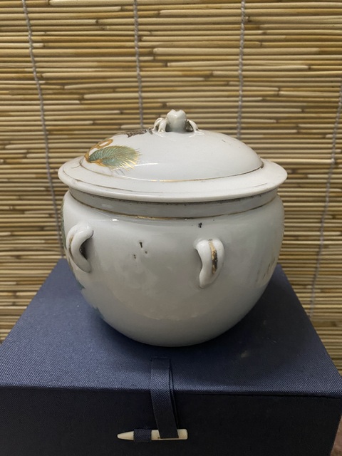 古玩陶瓷民國粉彩描金粥罐拍賣，當(dāng)前價格650元