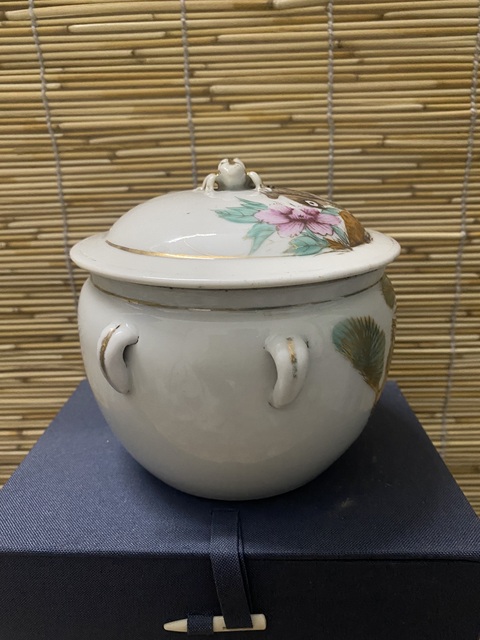 古玩陶瓷民國粉彩描金粥罐拍賣，當(dāng)前價格650元