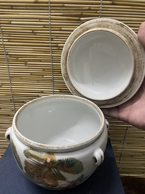 古玩陶瓷民國粉彩描金粥罐拍賣，當(dāng)前價格650元