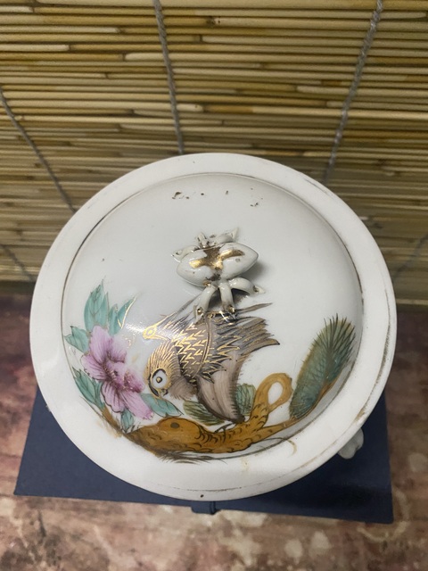 古玩陶瓷民國粉彩描金粥罐拍賣，當(dāng)前價格650元