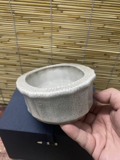 古玩陶瓷民國哥釉水仙盆拍賣,當前價格450元