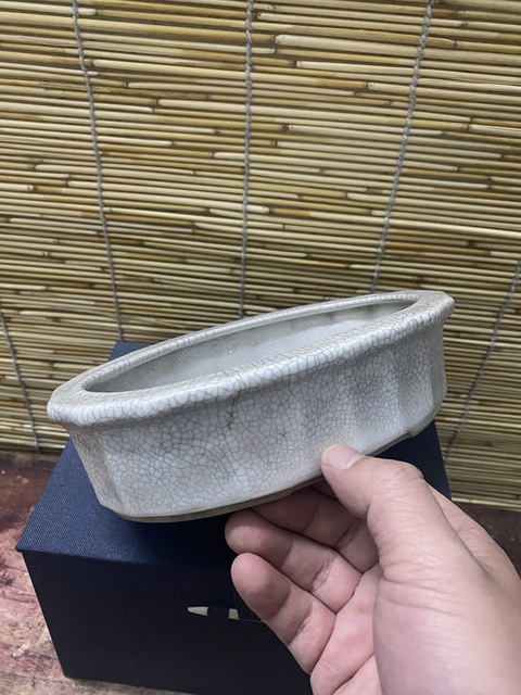 古玩陶瓷民國哥釉水仙盆拍賣,當前價格450元