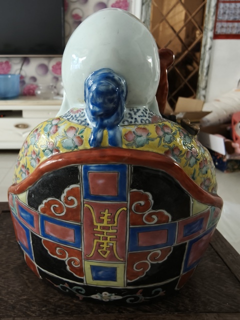 古玩陶瓷粉彩壽星造像拍賣,當前價格3500元