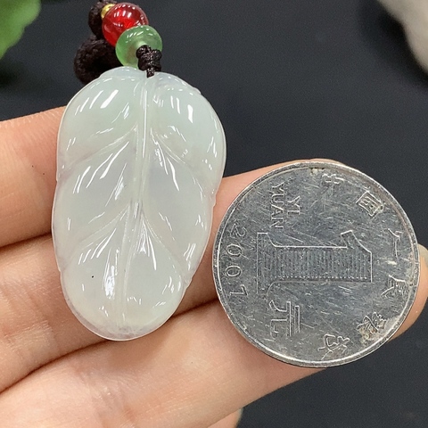 古玩玉器71天然翡翠葉型掛墜拍賣，當前價格270元