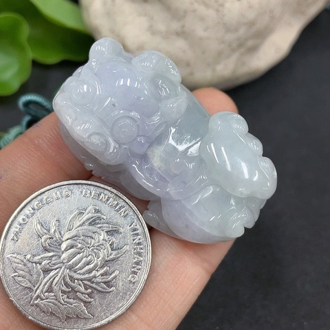 古玩玉器75天然翡翠貔貅掛件 總重27.026g拍賣,當前價格320元