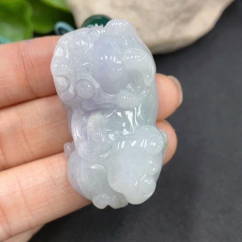 古玩玉器75天然翡翠貔貅掛件 總重27.026g拍賣,當前價格320元