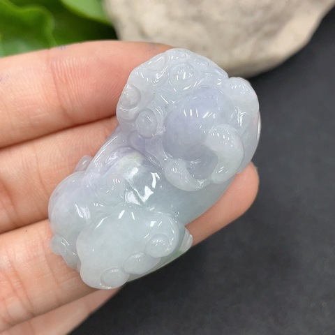 古玩玉器75天然翡翠貔貅掛件 總重27.026g拍賣,當前價格320元
