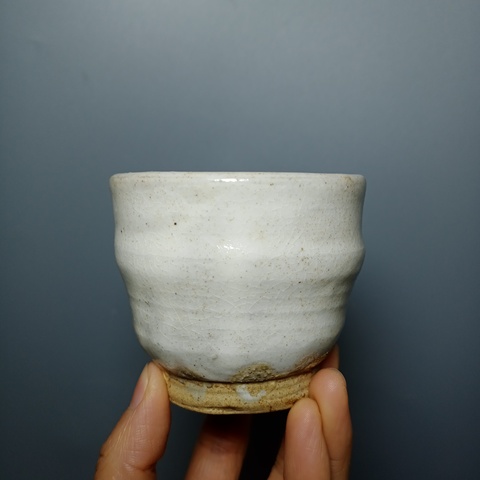 古玩陶瓷明代磁州窯白釉杯拍賣，當前價格388元