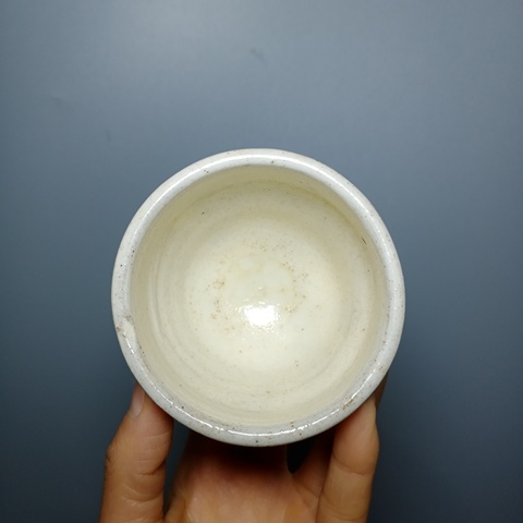 古玩陶瓷明代磁州窯白釉杯拍賣，當前價格388元