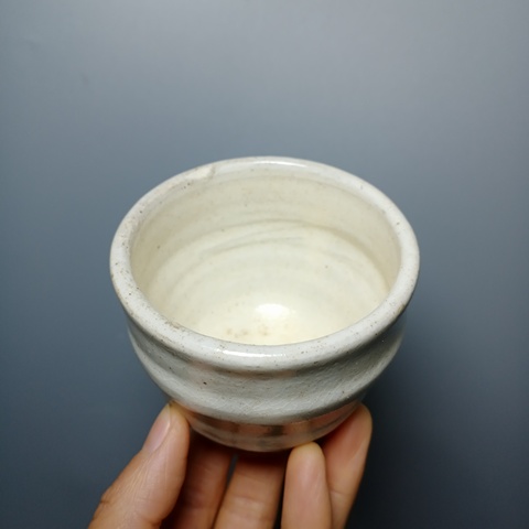 古玩陶瓷明代磁州窯白釉杯拍賣，當前價格388元