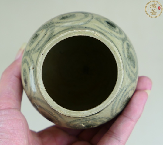 古玩陶瓷元末玉溪窖青花罐水盂拍賣,當前價格750元