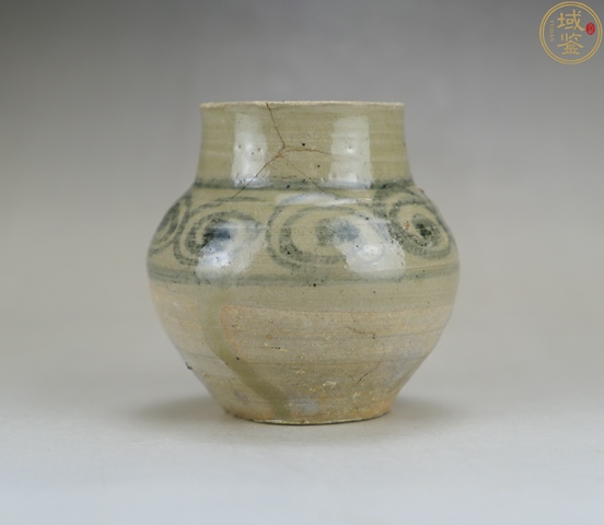 古玩陶瓷元末玉溪窖青花罐水盂拍賣,當前價格750元