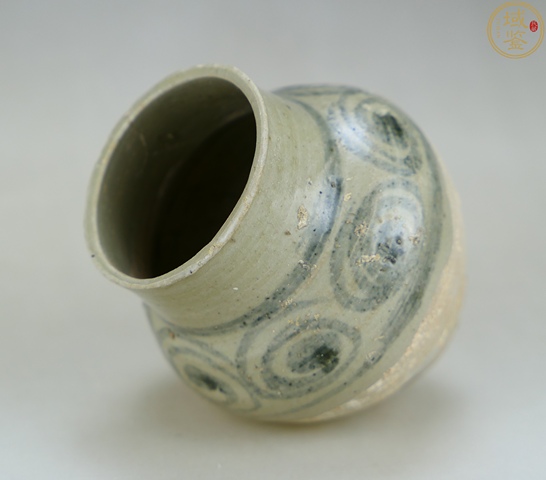 古玩陶瓷元末玉溪窖青花罐水盂拍賣,當前價格750元