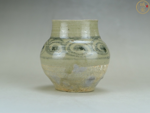 古玩陶瓷元末玉溪窖青花罐水盂拍賣,當前價格750元