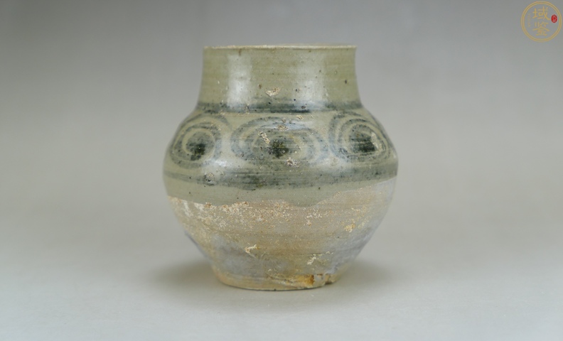 古玩陶瓷元末玉溪窖青花罐水盂拍賣,當前價格750元