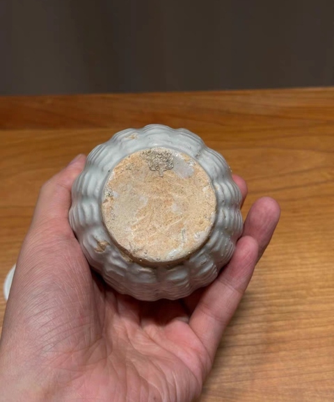 古玩陶瓷宋元湖田系青白釉魚簍罐拍賣，當前價格2800元