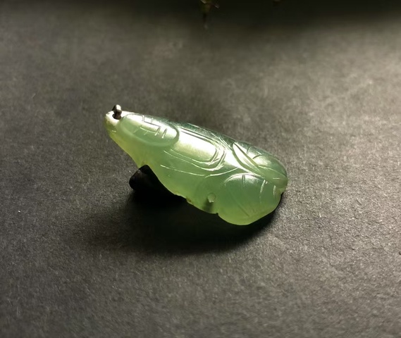 古玩玉器清代天然翡翠“觀音”掛件拍賣，當前價格19000元