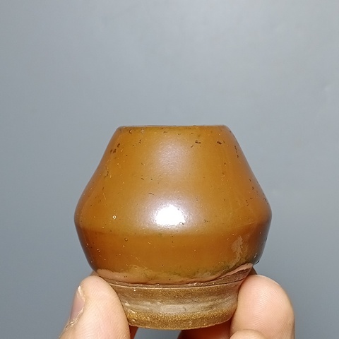 古玩陶瓷磁州窯紫金釉雞心罐拍賣,當前價格288元
