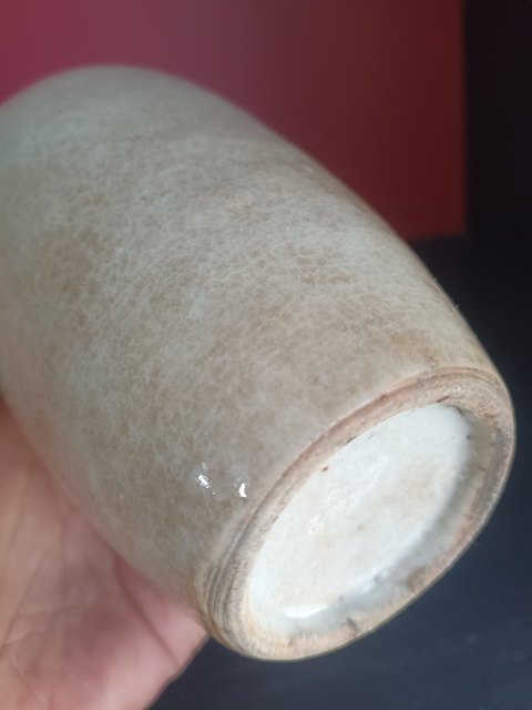 古玩陶瓷哥釉地青花瓶。改件成茶葉罐拍賣,當前價格288元