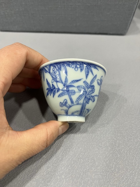 古玩陶瓷青花花卉紋杯拍賣,當前價格3500元