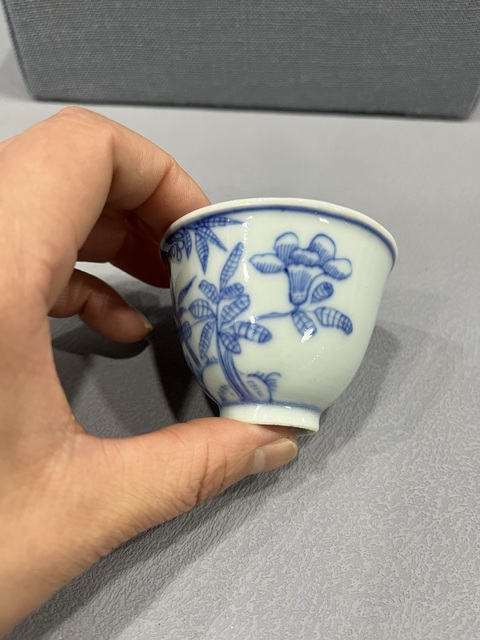 古玩陶瓷青花花卉紋杯拍賣,當前價格3500元