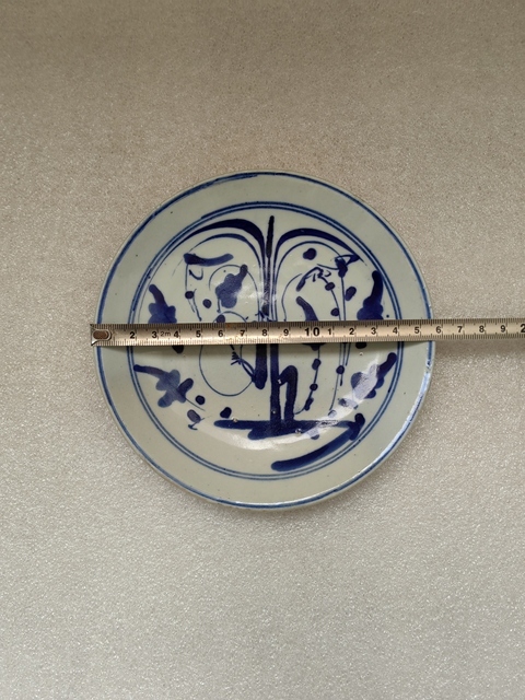 古玩陶瓷青花花卉紋盤拍賣，當前價格260元