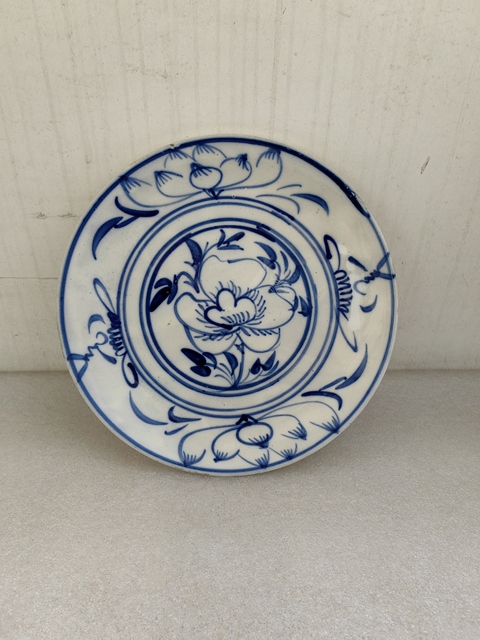 古玩陶瓷青花花卉紋盤拍賣,當前價格550元