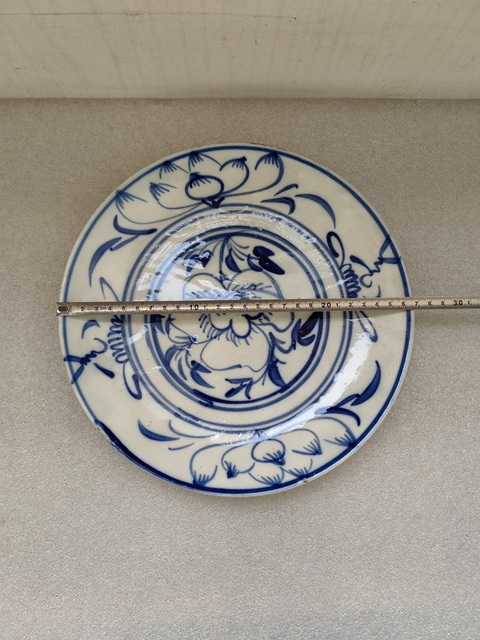 古玩陶瓷青花花卉紋盤拍賣,當前價格550元