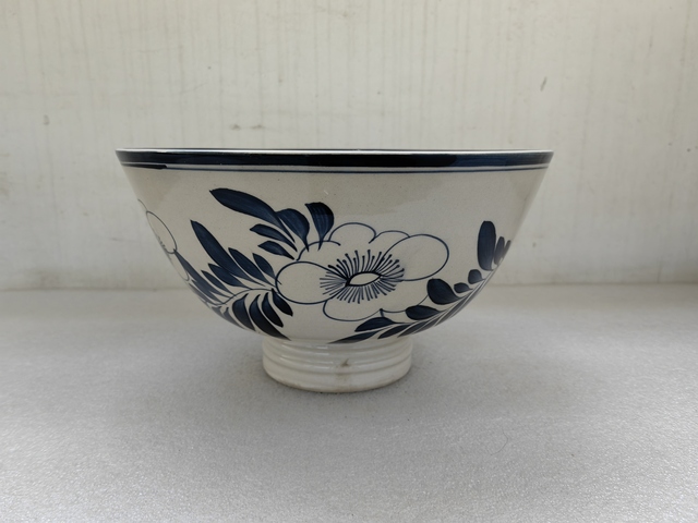 古玩陶瓷磁州窯青花花卉紋茶碗拍賣,當前價格1200元