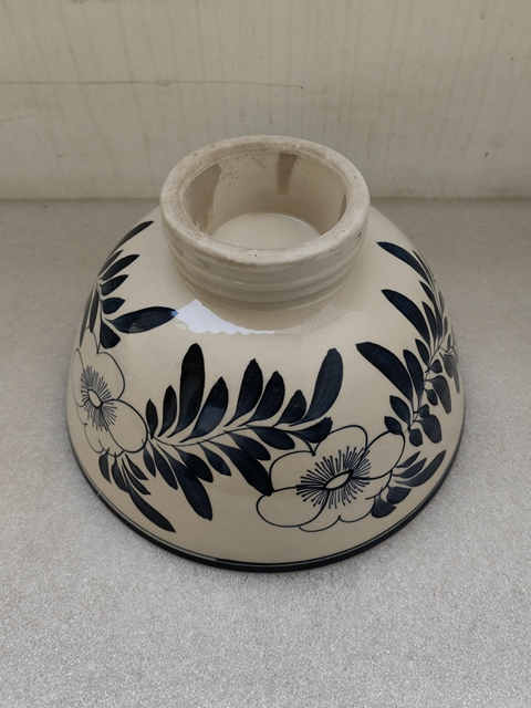 古玩陶瓷磁州窯青花花卉紋茶碗拍賣,當前價格1200元