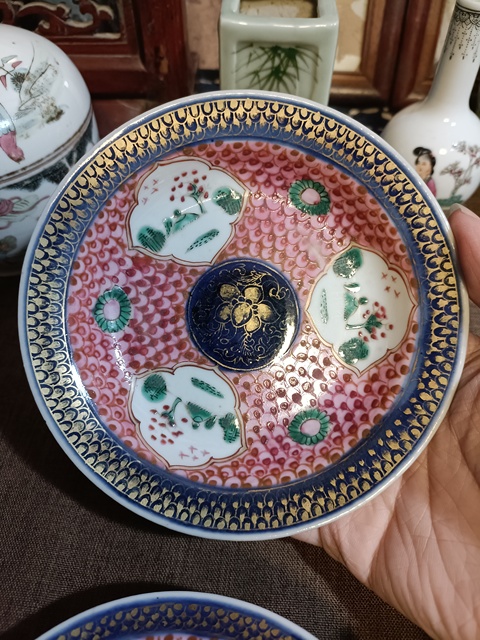 古玩陶瓷雍正胭脂水祭藍描金開窗山水小賞盤拍賣，當前價格8888元