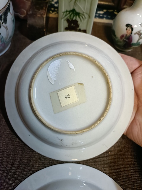 古玩陶瓷雍正胭脂水祭藍描金開窗山水小賞盤拍賣，當前價格8888元