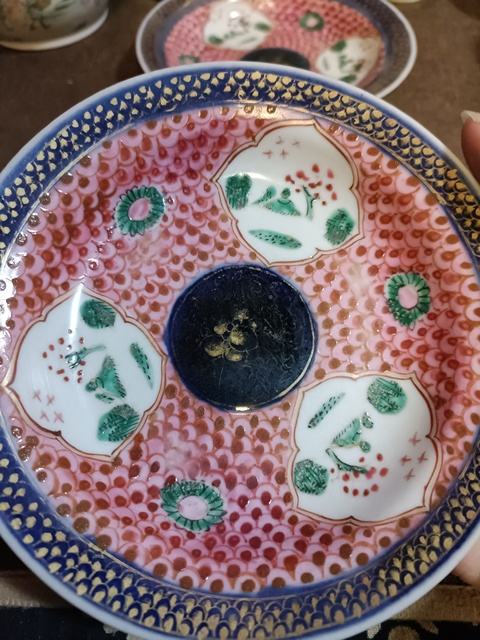 古玩陶瓷雍正胭脂水祭藍描金開窗山水小賞盤拍賣，當前價格8888元