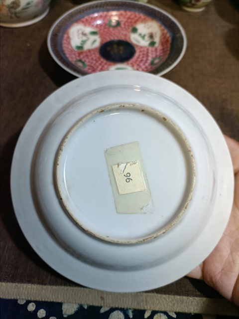 古玩陶瓷雍正胭脂水祭藍描金開窗山水小賞盤拍賣，當前價格8888元