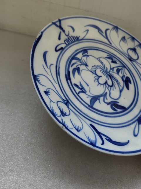 古玩陶瓷青花花卉紋盤拍賣,當前價格550元