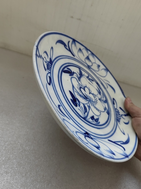 古玩陶瓷青花花卉紋盤拍賣,當前價格550元