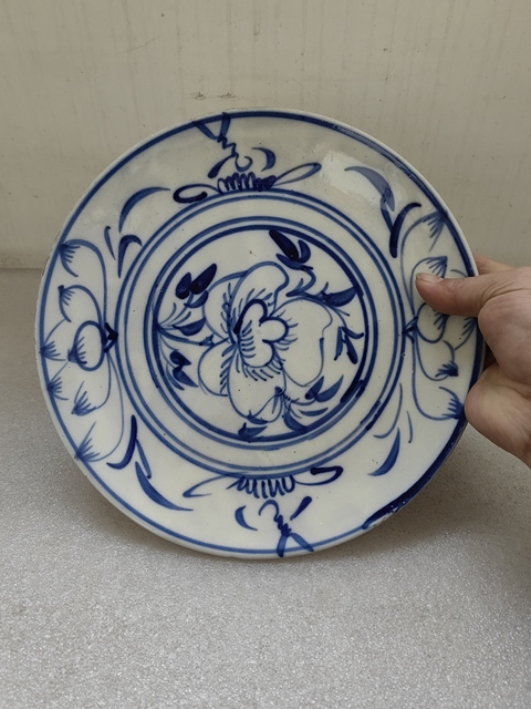古玩陶瓷青花花卉紋盤拍賣,當前價格550元