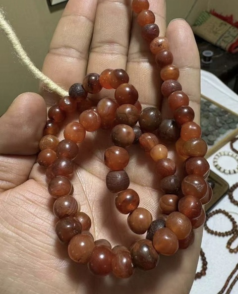 古玩玉器紅瑪瑙珠串拍賣，當前價格600元
