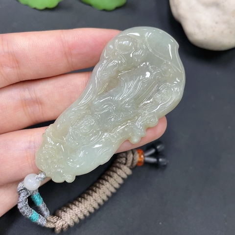 古玩玉器86天然翡翠掛件拍賣,當前價格168元